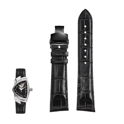 yaponuk Uhrenarmbänder aus echtem Leder für Hamilton Khaki Field H24515551 H24515591 H24401731 21 mm Uhrenkette(Blackb1) von yaponuk