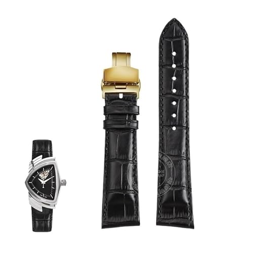 yaponuk Uhrenarmbänder aus echtem Leder für Hamilton Khaki Field H24515551 H24515591 H24401731 21 mm Uhrenkette(Blackg1) von yaponuk