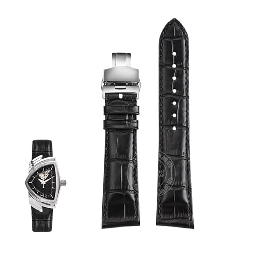 yaponuk Uhrenarmbänder aus echtem Leder für Hamilton Khaki Field H24515551 H24515591 H24401731 21 mm Uhrenkette(Blacks1) von yaponuk