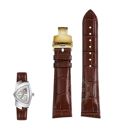 yaponuk Uhrenarmbänder aus echtem Leder für Hamilton Khaki Field H24515551 H24515591 H24401731 21 mm Uhrenkette(Browng1) von yaponuk