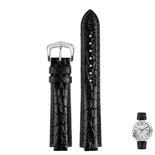 yaponuk Uhrenarmbänder aus echtem Leder mit Schnallen für Cartier Ballon Bleu Uhrenarmband mit Schnalle(Blacks1,18-11mm) von yaponuk