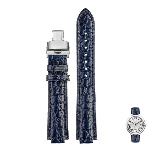 yaponuk Uhrenarmbänder aus echtem Leder mit Schnallen für Cartier Ballon Bleu Uhrenarmband mit Schnalle(Blues2,18-11mm) von yaponuk