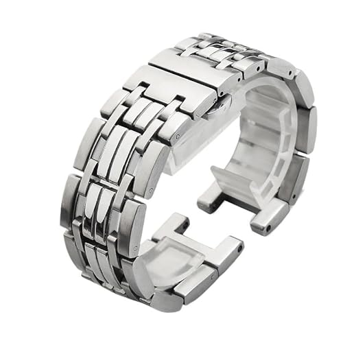 yaponuk Uhrenarmband aus Edelstahl mit Kerben für die GC-Herrenuhrkette mit Butterfly-Verschluss(Silver,22-13mm) von yaponuk