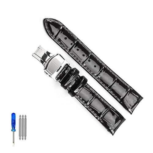 yaponuk Uhrenarmband aus echtem Leder für Tissot 1853 Kutu T035 Uhrenarmband Damenuhr T035210A T035207 Gürtel Uhrenkette 18mm(Black-steel-B1) von yaponuk