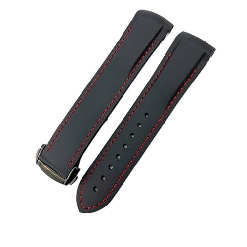 yaponuk Uhrenarmband für Omega Seamaster 300 Planet Ocean Conquest Für Mido Commander Gummi-Uhrenarmbänder(Blackbr,20mm) von yaponuk