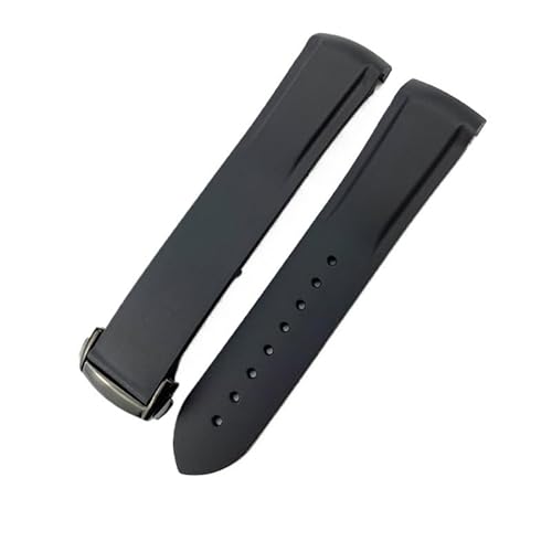 yaponuk Uhrenarmband für Omega Seamaster 300 Planet Ocean Conquest Für Mido Commander Gummi-Uhrenarmbänder(Blackbw,20mm) von yaponuk