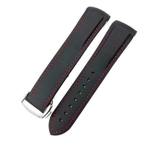 yaponuk Uhrenarmband für Omega Seamaster 300 Planet Ocean Conquest Für Mido Commander Gummi-Uhrenarmbänder(Blackr,19mm) von yaponuk