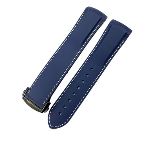 yaponuk Uhrenarmband für Omega Seamaster 300 Planet Ocean Conquest Für Mido Commander Gummi-Uhrenarmbänder(Bluebw,19mm) von yaponuk