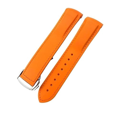 yaponuk Uhrenarmband für Omega Seamaster 300 Planet Ocean Conquest Für Mido Commander Gummi-Uhrenarmbänder(Orangeso,19mm) von yaponuk