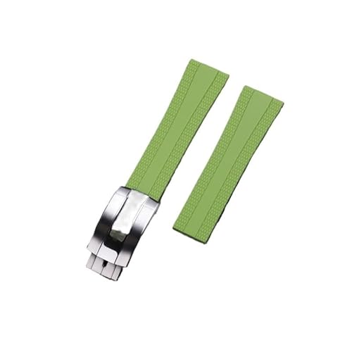 yaponuk Uhrenarmband mit Schmetterlingsverschluss aus Gummi für Breitling Superocean Uhr A17375211(Green) von yaponuk