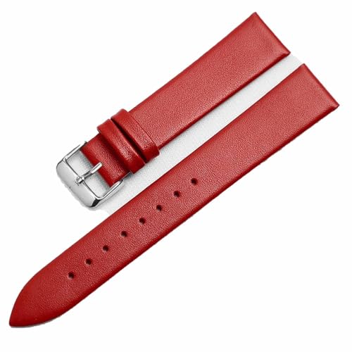 yaponuk Ultradünnes Uhrenarmband für Herren und Damen, Leinwandbindung, Ersatzlederarmband für CK K2Y211/K2M23, Armband mit Dornschließe(Reds,20mm) von yaponuk