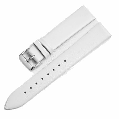 yaponuk Ultradünnes Uhrenarmband für Herren und Damen, Leinwandbindung, Ersatzlederarmband für CK K2Y211/K2M23, Armband mit Dornschließe(Whites,14mm) von yaponuk