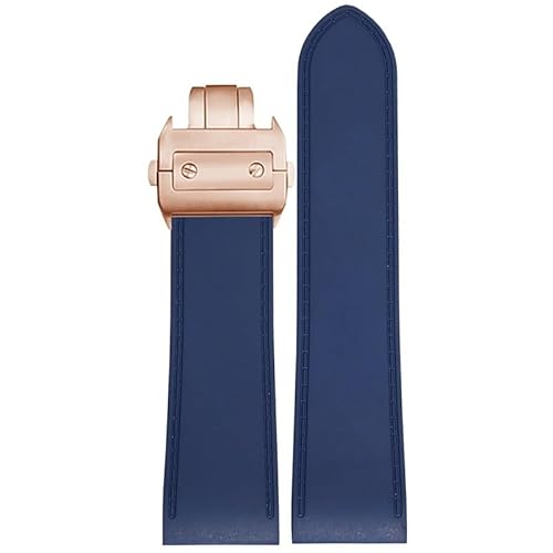 yaponuk Wasserdichte Silikon-Uhrenkette für Cartier Santos 100(Bluer,25mm) von yaponuk