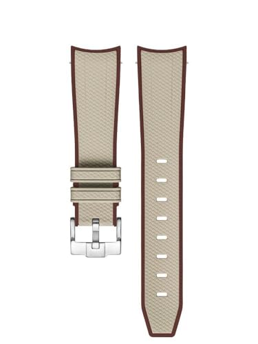 yaponuk Zweifarbiges Silikon-Uhrenarmband für Omega Speedmaster Moon mit Schnellverschluss(Beigebs) von yaponuk