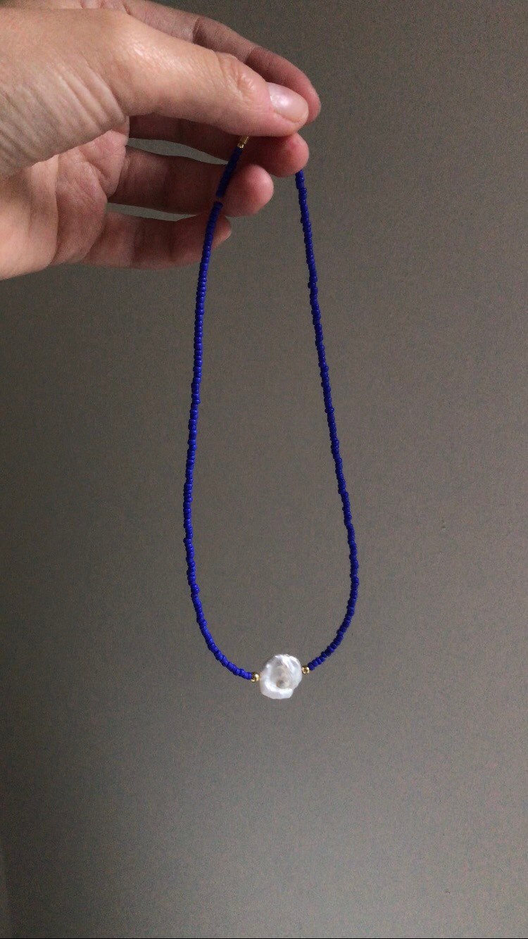 Halskette Laguna | Perlenkette Süßwasserperlen 24K Vergoldet Rocailles Geschenkidee von yareastudios