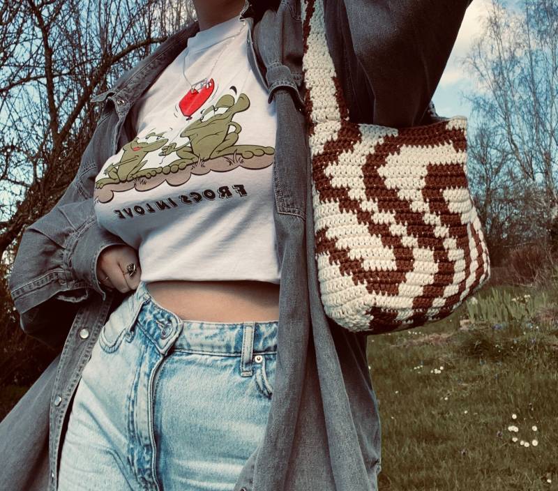 Swirly Tasche, Häkel Umhänge Wirbel Vortex Gehäkelte Tragetasche, Muster, Muster von yarnProblem