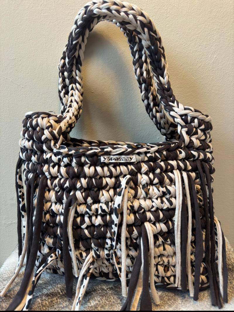 Gehäkelte, Robuste Tasche, Shopper Aus Recyceltem T-Shirt Garn von yarnessy