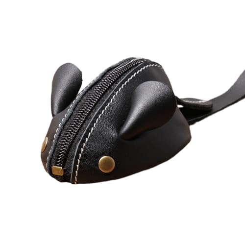 yasoe Vintage Mini Münzbörse Kleine Geldbörse Herren Damen Süße Maus Aufbewahrungstasche Reißverschlusstasche Schwarz von yasoe