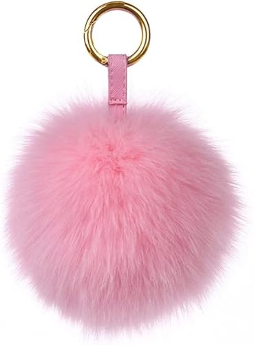Kaninchenfell Anhänger Taschenanhänger Schlüsselanhänger Echtfell Pelz Bommel für Handtaschen, Taschen und Auto-Rückspiegel von yaxinshi