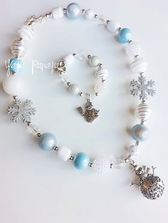 Schneemann Chunky Halskette & Armband Set Schneemann Chunky Halskette & Armband Set von yayapapaya
