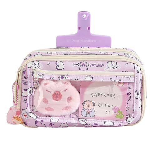 Capybara Federmäppchen, Niedliche Capybara Federmäppchen - Federmäppchen Mit breitem Mund - Niedlich Schreibwaren-Organisator, Zeichnung Capybara Schulbedarf Tasche von ycezw
