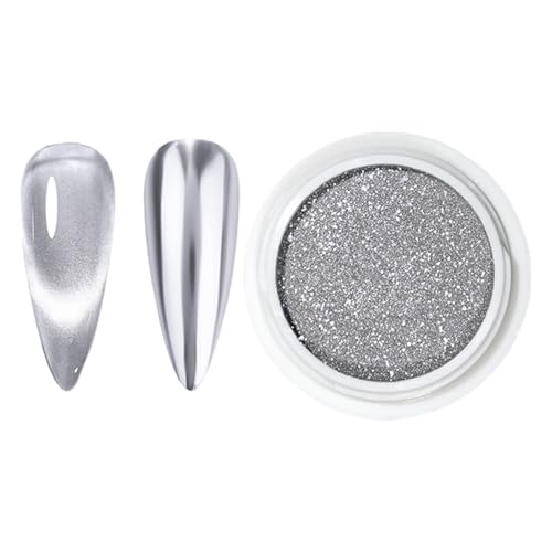 Chrom-Effekt für die Nägel – glänzendes Nagelpigmentpulver, glitzernde Nagelpailletten | für die Nägel für Mädchen, Maniküre-Dekorationsideen, perfekt von ycezw
