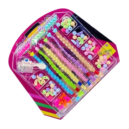 Haarperlen für Kinder: Elegantes Perlenset zum Flechten von Haaren, Auswahl an Haarperlen, geeignet für Kinder, entzückendes Set aus bunten Perlen mit Ponyperlen, Ac von ycezw
