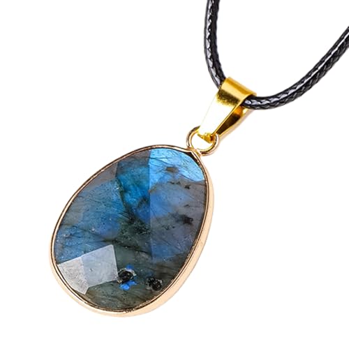 Labradoritsteinschmuck - Kristall -Edelstein -Anhänger, polierte Mondsteinkette, handgefertigtes natürliches Design, elegantes Schillsfinish, Kettenzubehör | Labradoriten Halskette für Frauen Heilung Labradoritsteinschmuck - Kristall -Edelstein -Anhänger, polierte Mondsteinkette, handgefertigtes natürliches Design, elegantes Schillsfinish, Kettenzubehör | Labradoriten Halskette für Frauen Heilung von ycezw