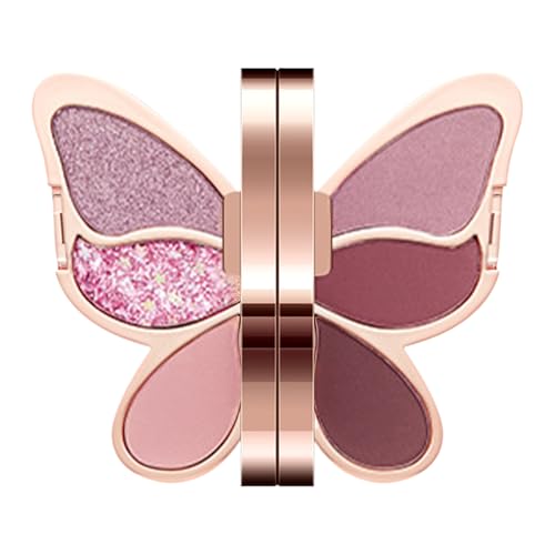 Lidschatten-Palette - 6 einzigartige Lidschattenfarben, wasserdichtes mattes und verspiegeltes Augen-Make-up, hochpigmentierte bunte Augenkosmetik für Frauen und Mädchen, Augen von ycezw