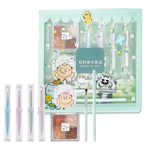 Make-up-Set für Damen – Reise-Kosmetik-Set, komplettes Beauty-Essentials, Make-up-Set mit Lidschatten, Lippenbalsam, Eyeliner, Rouge, Pinsel, Kosmetik-Set von ycezw