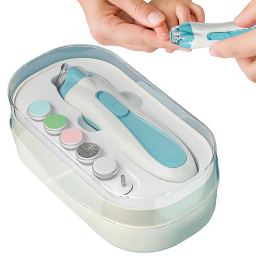 ycezw Automatischer Nagelknipser | Elektrischer Nagelschleifer - Trim Buffer Kit mit LED-Licht Batteriebetriebenes Anti-Pinch Kinder Maniküre Pflegeset zum Trimmen Zuhause Mädchen Babys von ycezw