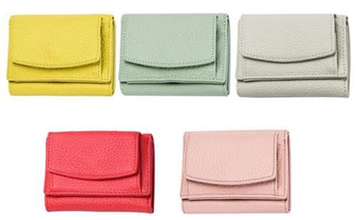 ycezw Faltbare Geldbörse – Small Card Wallet für Frauen, Kartenbetrug, faltbare Geldbörse | Small Compact Bifold Luxury Leather Pocket Wallet Handtasche für Kreditkarten, Karten, rot, Se référer au von ycezw