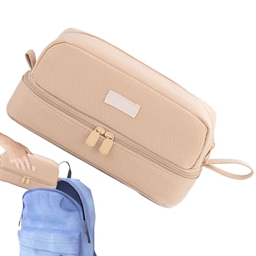 ycezw Federmäppchen – Federmäppchen mit großer Kapazität | Cartoon-Doppelschicht-Bleistift-Etui Organizer, Stifte-Etui für Schreibtisch-Organizer, Leichter Kaffee, riferimento alla descrizione von ycezw