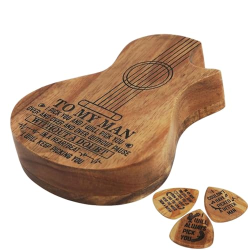 ycezw Gitarren-Plektrumhalter, Gitarren-Plektrum-Koffer – Plektrumbox aus mit 3 Plektren | Plektrum-Koffer, Plektrum-Organizer für E-Bass-Ukulele, 1, Se référer au descriptif, Siehe Beschreibung von ycezw