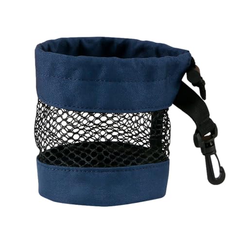 ycezw Golfballtasche | Mesh Nylon Golf Tees Bag Golf Bag Organizer | Nylon Tasche mit Kordelzug, tragbare Aufbewahrungstasche mit großer Kapazität für Männer Frauen Golftraining, Training, Dunkelblaue von ycezw