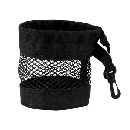 ycezw Golfballtasche | Mesh Nylon Golf Tees Bag Golf Bag Organizer | Nylon Tasche mit Kordelzug, tragbare Aufbewahrungstasche mit großer Kapazität für Männer Frauen Golftraining, Training, Schwarze von ycezw