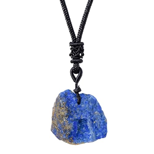 ycezw Lapislazuli Anhänger Lapislazuli - Natürlicher Lapislazuli Anhänger Rohstein | Edelsteinschmuck Blauer Anhänger | Steinanhänger | Steinkette für Damen Herren von ycezw
