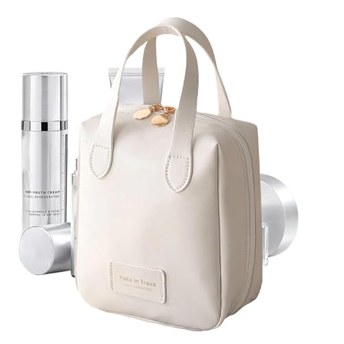 ycezw Make-up-Kits für Frauen, Make-up-Aufbewahrungstasche, Make-up-Organizer für Frauen, wasserdichte Kosmetiktasche mit Griff, weiß, Se référer au descriptif, Siehe Beschreibung von ycezw