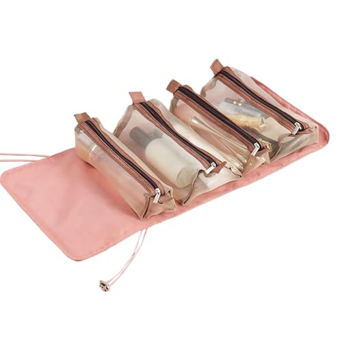 ycezw Rollkulturtasche, aufgerollte Kosmetiktasche, Kosmetiktasche, Reise-Kosmetiktasche, Faltbarer Kosmetikbehälter, Toilettenartikel-Organizer, Hautpflege,, Rosa, riferimento alla descrizione ycezw Rollkulturtasche, aufgerollte Kosmetiktasche, Kosmetiktasche, Reise-Kosmetiktasche, Faltbarer Kosmetikbehälter, Toilettenartikel-Organizer, Hautpflege,, Rosa, riferimento alla descrizione von ycezw