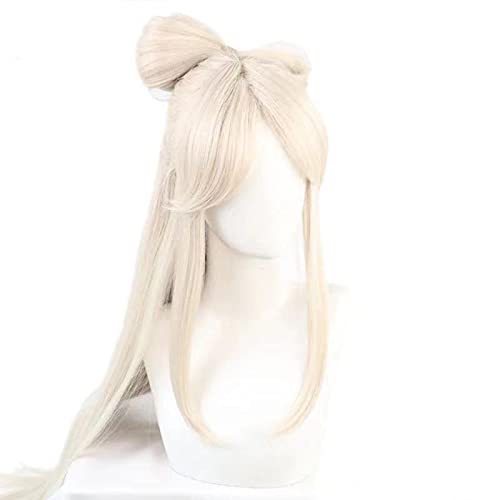 Anime Coser Genshin Wirkung NingGuang 120cm lang allmählich Beige 8-förmige Bogen Hitzebeständige Haare Halloween Spiel Rollen Spiel Anime Perücken von ydound