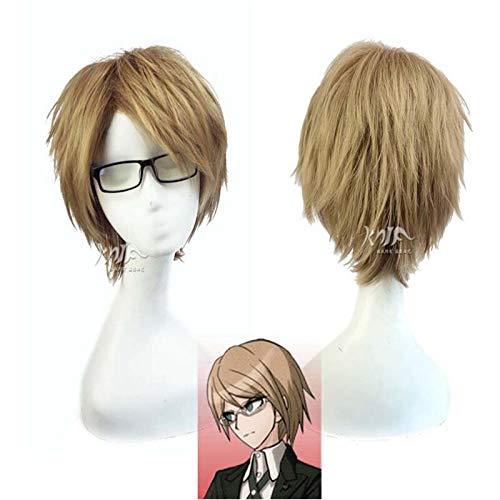 Anime Coser Wig 30 cm Anime Togami Byakuya Wig Cosplay Wigs for Playing Short Hair Yellow Halloween 1:1 Wigs von ydound