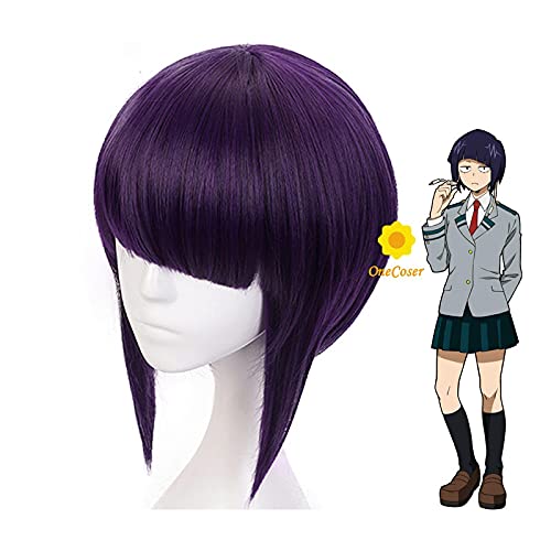 Anime Coser pruik Anime Mein Held Akademie JIROU KYOUKA Cosplay Perücke kurze lila WIG BOKU Kein Held Akademie Hitzebeständige Faserhaare+ Perücke Cap Party von ydound