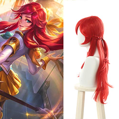 WHBHD Lux Cosplay Perücken Battle Academia Prestige Lux Cosplay Perücke 70 cm langes rotes Zopf Haar hitzebeständige synthetische Haare von ydound