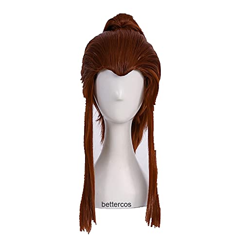 WHBHD Spiel Ow. Brigitte Cosplay Perücke Lange Rot Braune Pferdeschwanz Hitzebeständige synthetische Haarperücke + Perücke Kappe von ydound