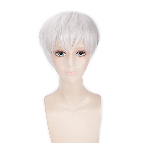 ydound 2022 Tokyo Ghoul Ken Kaneki Short Cosplay Short Perücke für Männer Hitzebeständig Schwarz Synthetisch Weiß + Perücke Free Wig A ( Color : A ) von ydound