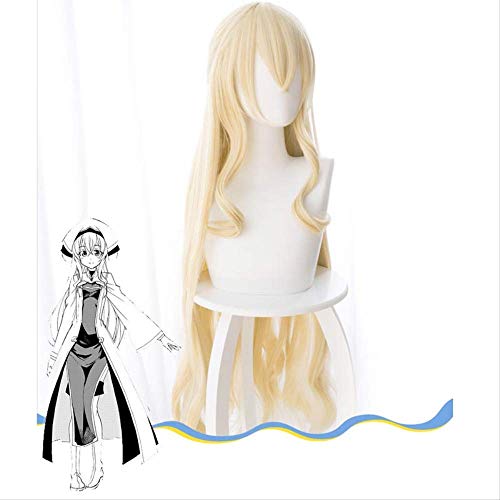 ydound Anime Coer Wig. CosraRoad Goblin Slayer Priesterin Cosplay Perückenonna Shinkan Gelb Long Perücke Cosplay Kostüm Frauen Hitzebeständige Synthetische Haare von ydound