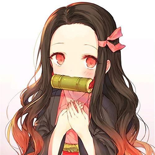 ydound Anime Coer Wig. Dämon Slayer Kimetsu Nein Yaiba Kamado Nezuko Perücke Cosplay Kostüm Männer Frauen Hitzebeständige synthetische Haarperücken von ydound