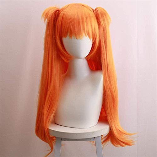 ydound Anime Coser Anime Cosplay Perücken Eva Asuka Langley Soryu Doppel Pferdeschwanz Perücke Cosplay Party Perücken + Perückenkappe von ydound