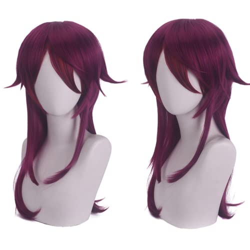 ydound Anime Coser Anime Spiel Cosplay Perücke for Genshin Impact Rosaria, Frauen Fuchsia Langhaar Modellierparty Perücke, hitzebeständiges Kunsthaar, kein Verheddern, kein Ausfallen + Perückenkappe von ydound
