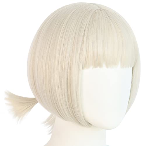ydound Anime Coser Anime Spiel Cosplay Perücke for Genshin Impact Sayu, Frauen Silbergrau Kurzhaar Modellierung Party Dress Up Perücke, Hitzebeständiges Kunsthaar + Perückenkappe von ydound